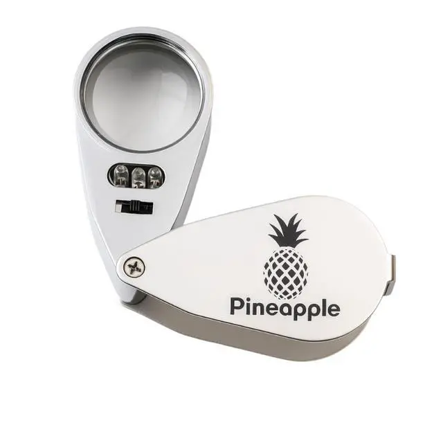 Alt view image 7 of 7 - 40X Jewelers Loupe with Light, UV Lighted Magnifying Glass Eye Loop, LED Illuminated Metal Pocket Magnifier for Jewelry, Currency, Plants, Coins, Diamonds, Stamps