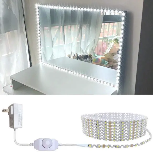 Main image of 13ft/4M Led Vanity Mirror Lights Kit Bendable NO Need to Cut Vanity Make-up Mirror Cloakroom Adjustable Flexible Strip Light Table Set with Dimmer and Power Supply