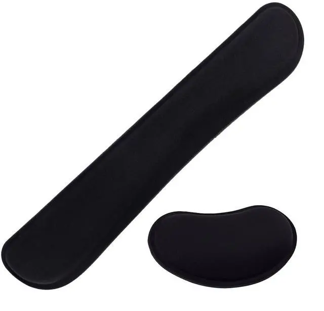 Main image of Keyboard Wrist Rest Pad, Ergonomic Memory Foam Set Wrist Cushion Support for Easy Typing & Pain Relief, Mouse Wrist Pad, Anti-Slip Wrist Support for Gaming, Computer, Laptop, Office -Black