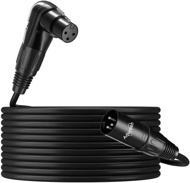 Main image of Straight XLR Male to Right-Angle XLR Female Microphone Cable 6 Ft, Adjustable 90 Degree Pro Balanced Shielded 3 Pin DMX Patch Cord for Studio Audio&DJ Stage Live Recording&Speaker System
