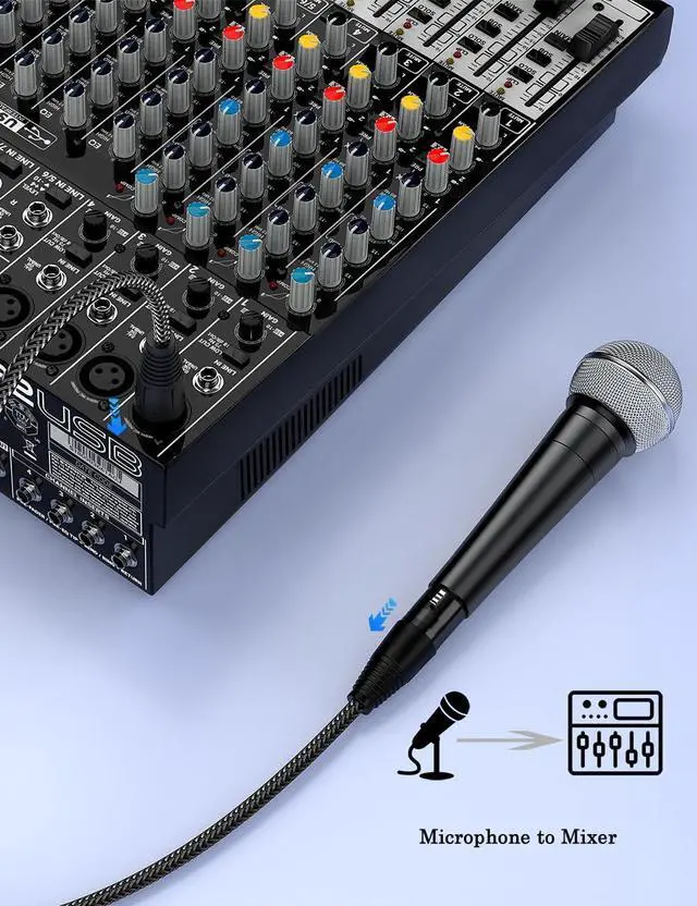 Alt view image 3 of 7 - XLR Microphone Cable, Male to Female Mic Cord 2.4Meters/8FT Balanced XLR Patch Cord for PA Speakers, Microphones and Mixers