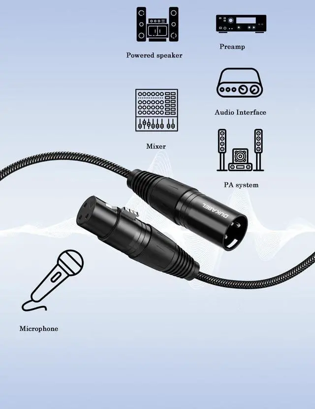 Alt view image 2 of 7 - XLR Microphone Cable, Male to Female Mic Cord 2.4Meters/8FT Balanced XLR Patch Cord for PA Speakers, Microphones and Mixers
