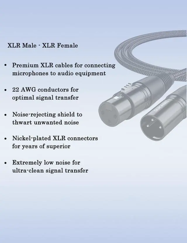 Alt view image 6 of 7 - XLR Microphone Cable, Male to Female Mic Cord 2.4Meters/8FT Balanced XLR Patch Cord for PA Speakers, Microphones and Mixers