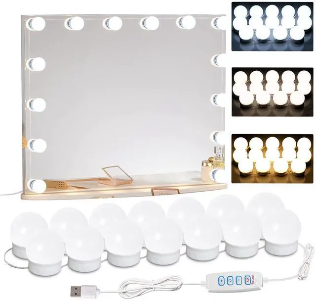 Main image of 22.6ft Led Vanity Mirror Lights with 14 Dimmable Light Bulbs Makeup Vanity Lights for Big Long Mirror,Mirror Not Included