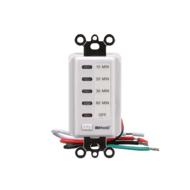 Alt view image 4 of 7 - Southwire Woods In-Wall 60-Minute Digital Countdown Timer - Automatic Shut-Off Timer - Energy-Efficient Wall-Mounted Timer - Durable Digital Timer - Easy-Installation Indoor Timer