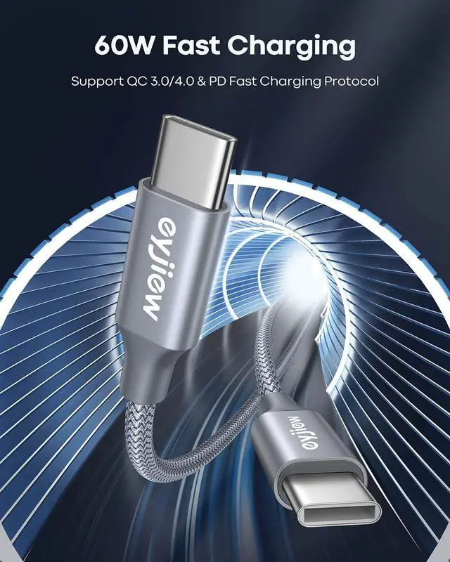 Alt view image 2 of 7 - Long USB C to USB C Cable 12 FT, 2-Pack 60W PD Type C to C Cord Fast Charging Braided for iPhone 17 16 15 Pro Max, for MacBook/iPad, Galaxy S25 S24 S23 S22 S21 S20 Ultra