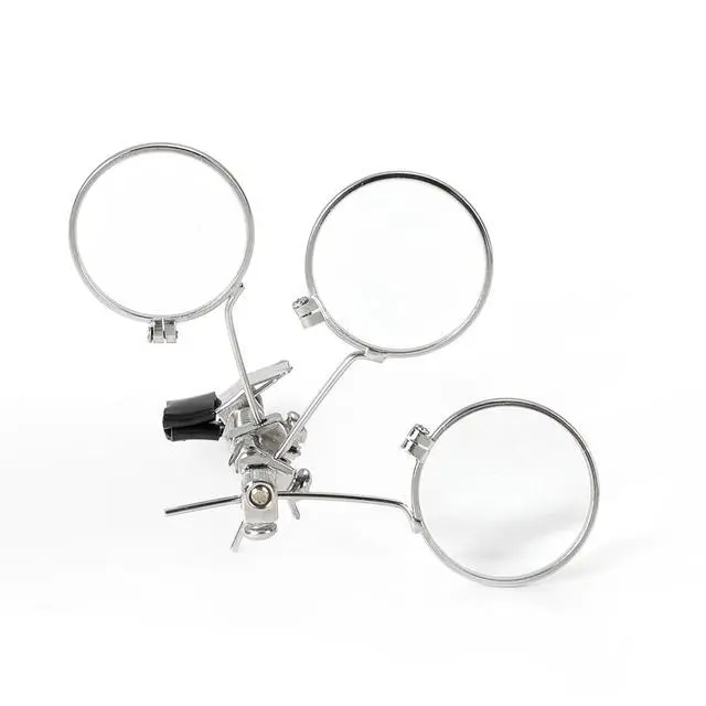Alt view image 3 of 4 - Jeweller's Eye Loupe 3.3X, 6.6X, 9.9X Triple Ocular Loupe Steampunk Lens Clip on Retro Magnifier Jewellery Making Repair Lightweight Magnifier