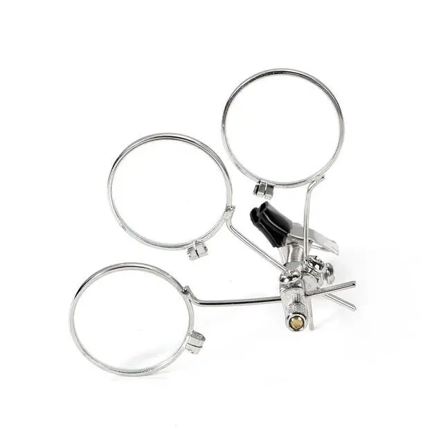 Alt view image 4 of 4 - Jeweller's Eye Loupe 3.3X, 6.6X, 9.9X Triple Ocular Loupe Steampunk Lens Clip on Retro Magnifier Jewellery Making Repair Lightweight Magnifier
