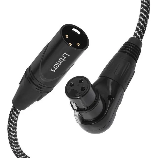 Alt view image 2 of 7 - 3FT XLR Right Angle Female to Male Cable - 90 Degree 3-Pin XLR Adapter Cable, Zinc Alloy Locking Connectors, Dual-Shielded for Tight Spaces, Stage & Studio Use 2-Pack