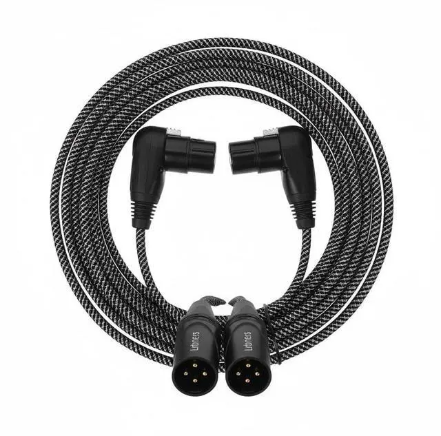 Main image of 3FT XLR Right Angle Female to Male Cable - 90 Degree 3-Pin XLR Adapter Cable, Zinc Alloy Locking Connectors, Dual-Shielded for Tight Spaces, Stage & Studio Use 2-Pack