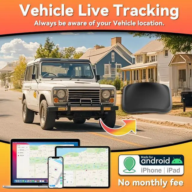 Alt view image 2 of 6 - Real-Time Weatherproof Mini GPS Vehicle Tracker - Magnetic Design, No Monthly Fees - Ideal Hidden Car Tracker Compatible with Android & iOS for Global Coverag
