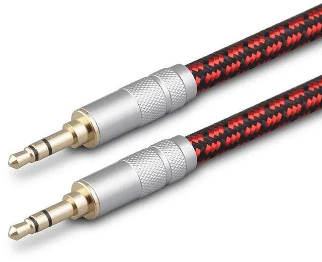 Alt view image 2 of 7 - 3.5mm Aux Cord 2.5ft/0.75m,Audiophile Stereo Audio Cable Braided Gold-Plated Unbreakable for Laptop Tablets,Headphones, Smartphones,Cars,MP3 Players