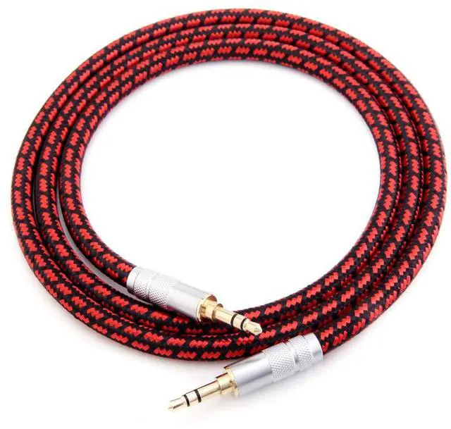 Alt view image 3 of 7 - 3.5mm Aux Cord 2.5ft/0.75m,Audiophile Stereo Audio Cable Braided Gold-Plated Unbreakable for Laptop Tablets,Headphones, Smartphones,Cars,MP3 Players