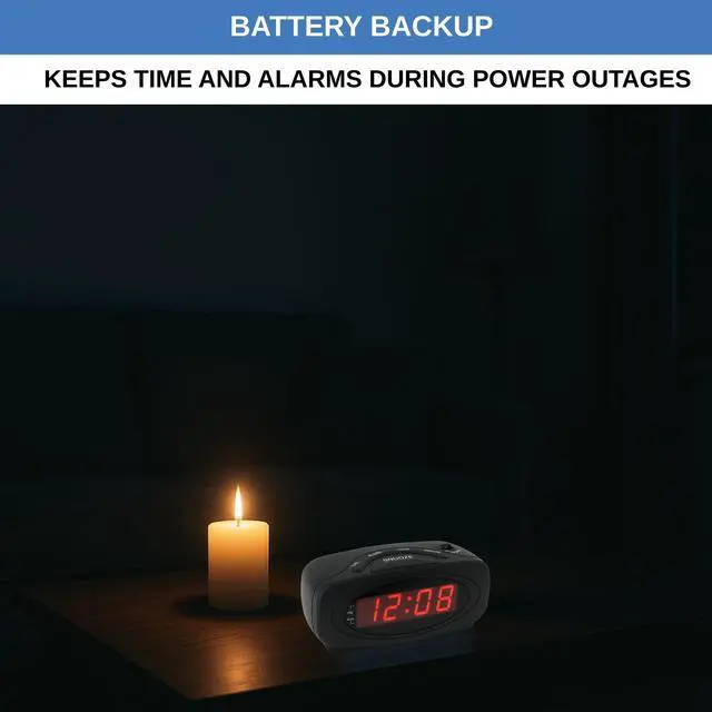 Alt view image 4 of 5 - Digital Alarm Clocks for Bedrooms, Loud Alarm Clock for Heavy Sleepers Perfect for Bedroom, Desk, and Office by Ken-Tech