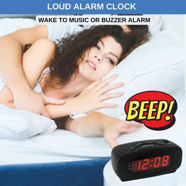 Alt view image 3 of 5 - Digital Alarm Clocks for Bedrooms, Loud Alarm Clock for Heavy Sleepers Perfect for Bedroom, Desk, and Office by Ken-Tech