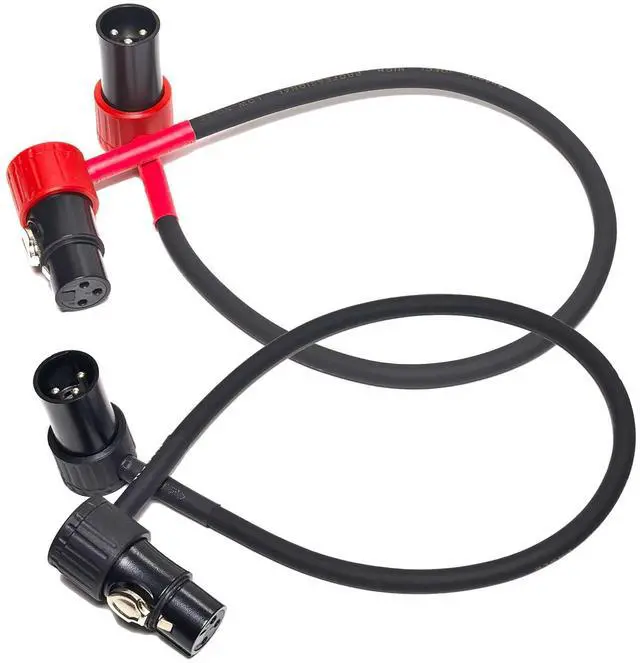 Alt view image 3 of 7 - 3-Pin Female Right Angle XLR to 3-Pin Male Right Angle XLR Cable 100° Adjustable, Professional Audio Balanced Interconnect for Microphones, Mixers, Speakers -, 2-Pack (2Feet)