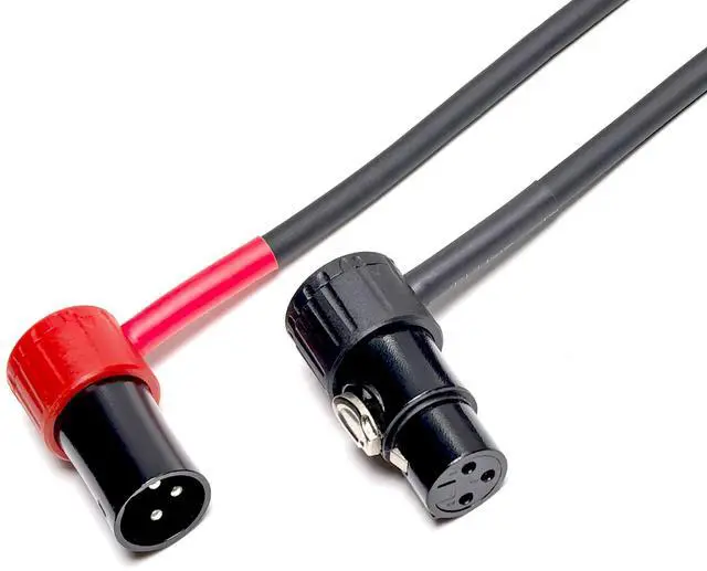 Alt view image 4 of 7 - 3-Pin Female Right Angle XLR to 3-Pin Male Right Angle XLR Cable 100° Adjustable, Professional Audio Balanced Interconnect for Microphones, Mixers, Speakers -, 2-Pack (2Feet)