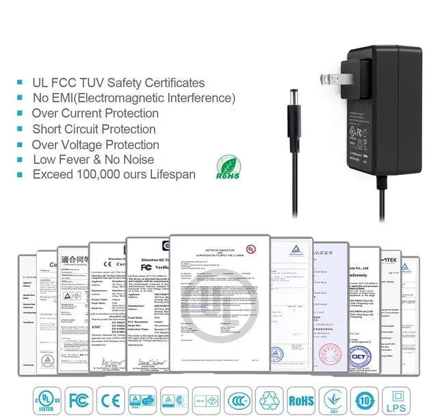 Alt view image 2 of 7 - UL Listed 5V 4A Power Supply 5VDC 4000mA Wall Charger Multi Tip Switching Replacement AC Adapter Fit for Jetson Nano,Atomic Pi,USB Hub,Cable Box,DAC and More DC 5v Devices Power Supply