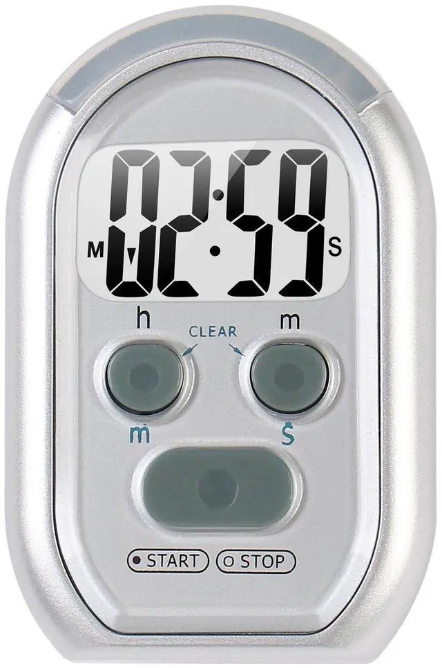 Main image of x-wlang 3-in-1 Alerts timer 1013 with vibration ,beep and flash.(kitchen timer ,medical timer,therapeutic timer), silver