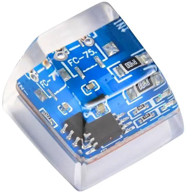 Main image of Blue Circuit Board Artisan Keycap - 1U ESC, R1 SA Profile Custom Handmade Resin Cherry MX Switch Key Cap Mechanical Keyboard, Cool Tech Gifts for Men, Dad, Father, Gamer, Tech Lover