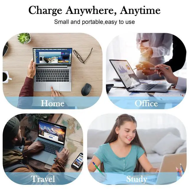 Alt view image 7 of 7 - 65W USB C Laptop Charger Compatible with Lenovo ThinkPad X1 X13 T14 T14s T15 E14 E15 T480s T490 Yoga 7i 9i C940 Thinkbook 13s 14 15 16 Chromebook c330 s330 Computer Charger Type C AC Power Adapter