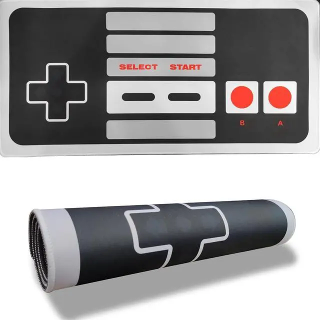 Main image of Large Gaming Mouse Pad - NES Retro Controller Desk Mat, 23.6"x11.8" Extended Computer Mousepad with Odorless Rubber Base, Waterproof Micro-Weave Surface for Office, Home & Gamers (Switch 2 Style)