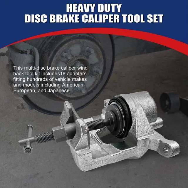 Alt view image 6 of 6 - 24pcs Brake Caliper Tool, Heavy Duty Disc Brake Caliper Tool Set, Wind Back Kit for Brake Pad Replacement, Master Disc Brake Caliper Tool Kit Fits Most American, European Makes/Models (Black)