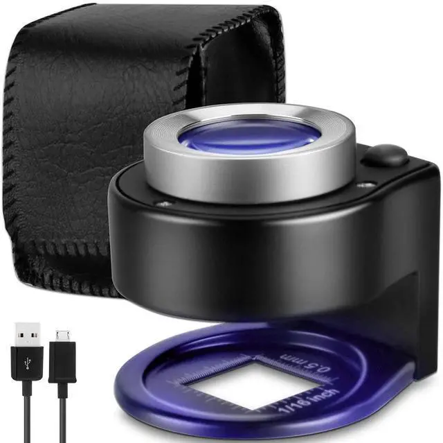 Main image of JEYUME 30X Loupe Magnifier, Rechargeable Portable Jewelers Loupe, Magnifying Glass with Purple Light and White Light Jewelry Tool for Coins, Jewelry, Currency, and Stamps