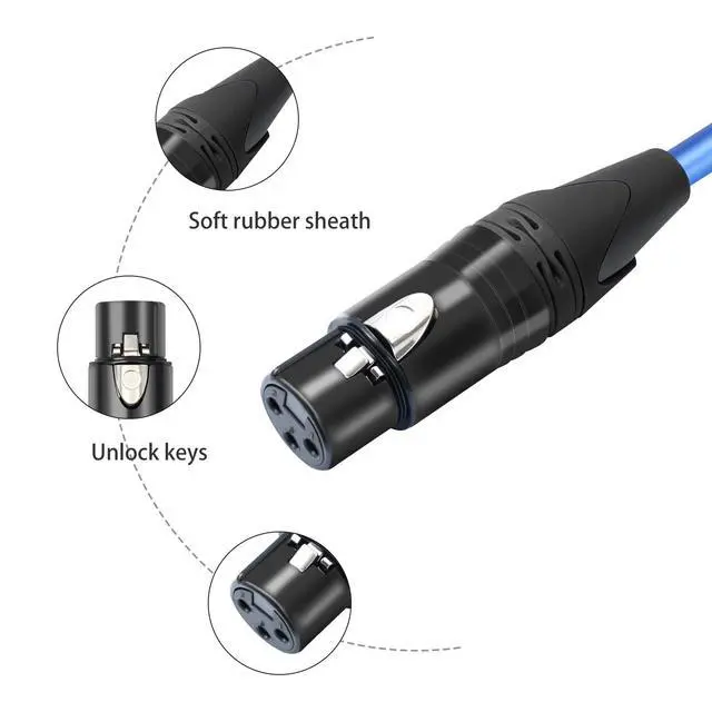 Alt view image 7 of 7 - 2Pack 3.3Feet XLR Female to 1/4 TS Right Angle,1/4 TS Right Angle to XLR Female Micphone Cable,6N OFC+Silver Plated HI-END Audio Cable for Micphone Mixer