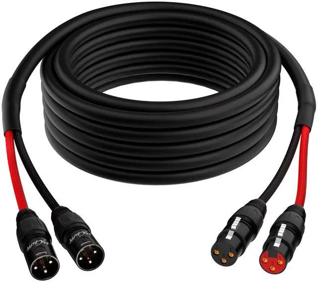 Main image of 2-Channel XLR Snake Cables 10FT, 2 Colored XLR Male to Female Microphone Cable with Color-Coded, for Recording, Studios, Live, Mixers, IEM & Mic Systems
