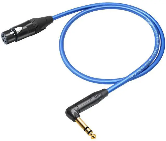 Alt view image 7 of 7 - 3Feet 2 Pack Balanced XLR Female to Right Angle 1/4 TRS Mixer Cable,6N OFC+Silver Plated HI-END Audio Cable,Right Angle 6.35mm to 3pin XLR Female Audio Cable