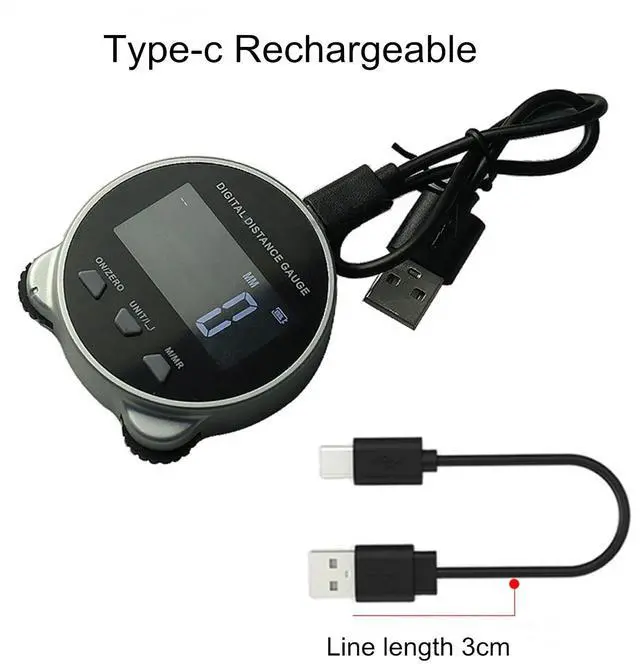 Alt view image 3 of 6 - Electronic Tape Measure, LCD Display Digital Ruler, 656FT Long Distance High Accuracy Rechargeable Handheld Length Measuring Tool for Circular Flat Curved Diameter