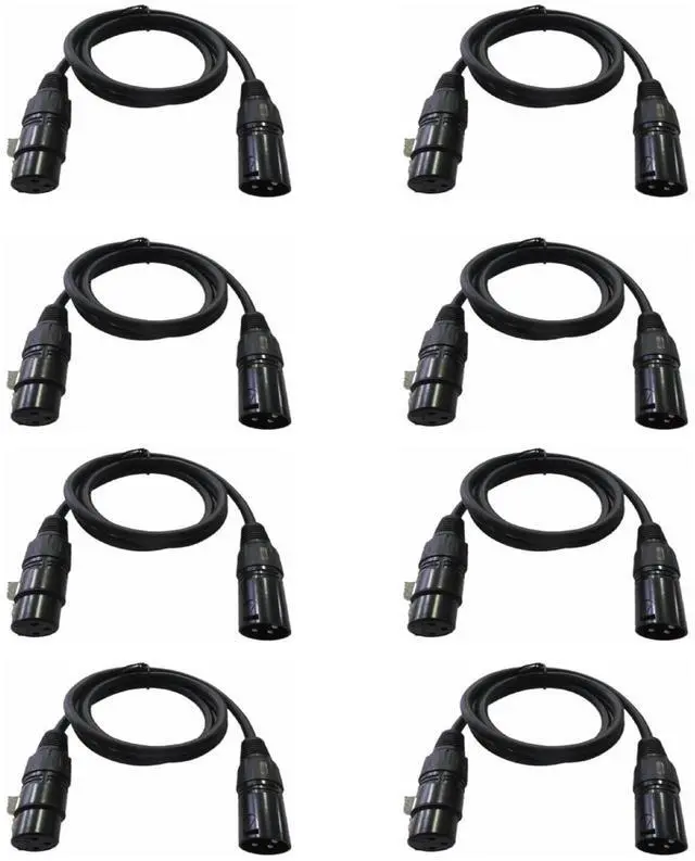 Main image of 3.28ft 1 Meter 3 Pin XLR DMX Cable Male to Female for Stage Lighting Disco DJ Stage Lights 8pcs Pack