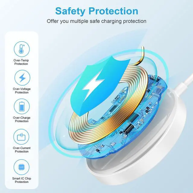Alt view image 5 of 7 - 15W Wireless Charger for Samsung Magnetic Wireless Phone Charger Pad for Android, Galaxy S26 Ultra S26+ S26 S25 FE Ultra S24 Ultra S23 S22 S21 S20 Z Flip 7 Z Fold 7, USB-C/A Ports for MagSafe Charger
