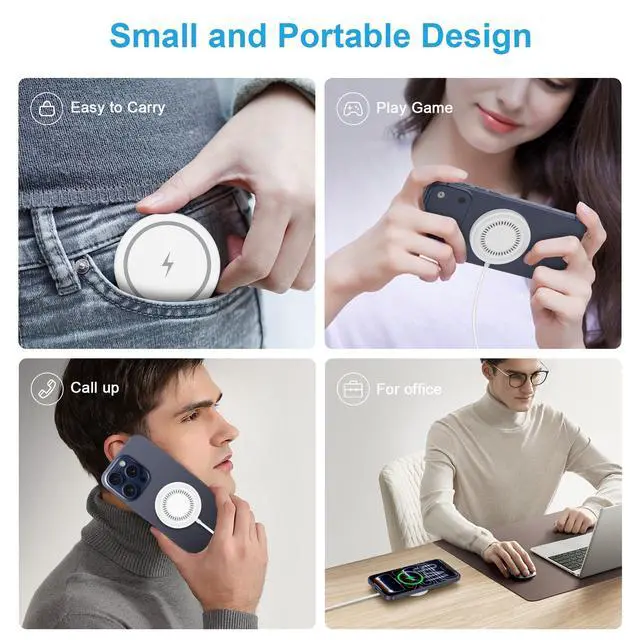 Alt view image 7 of 7 - 15W Wireless Charger for Samsung Magnetic Wireless Phone Charger Pad for Android, Galaxy S26 Ultra S26+ S26 S25 FE Ultra S24 Ultra S23 S22 S21 S20 Z Flip 7 Z Fold 7, USB-C/A Ports for MagSafe Charger