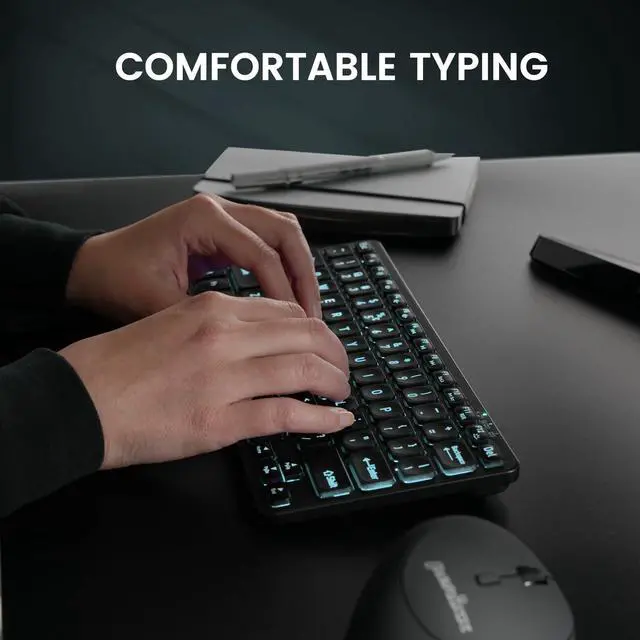 Alt view image 5 of 7 - PERIBOARD-832RGB Wireless RGB Backlit Mini Keyboard - Up to 3 Multi-Device Connection - Black - US English