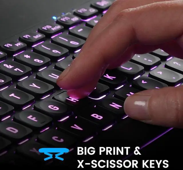 Alt view image 6 of 7 - PERIBOARD-832RGB Wireless RGB Backlit Mini Keyboard - Up to 3 Multi-Device Connection - Black - US English