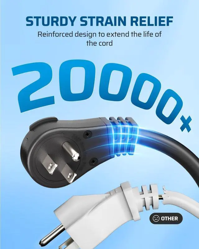 Alt view image 7 of 7 - 360° Rotating Flat Plug Black Extension Cord 15FT, 14/3 Gauge 3 Prong Outdoor Extension Cord Waterproof, Lighted Triple Outlet Hook Design, 125V/15A/1875W, for Outdoor/Indoor, ETL Listed