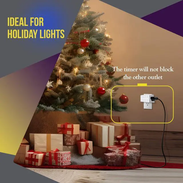 Alt view image 6 of 7 - 8-Hour Indoor Countdown Plug-in Timer, UL Listed Timer for Electrical Outlets, 15-30 Min 1-2-4-8 Hour, for Fans or Lights, 1/4 HP, HET03-W, White, 2 Pack