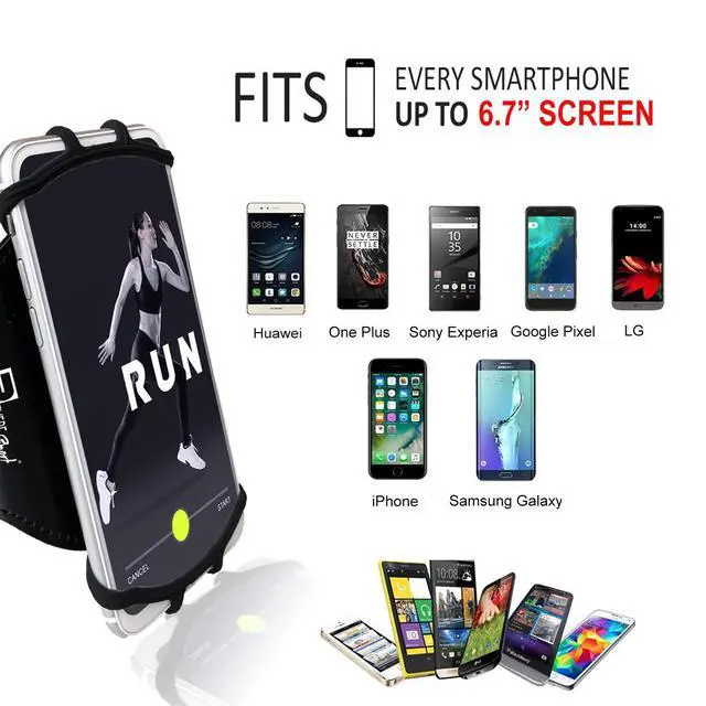 Alt view image 4 of 6 - Universal iPhone Running Armband (17/16/15/14/13/12/11/10/X/XR/SE/Air/Plus/Max/Pro). Phone Holder Case