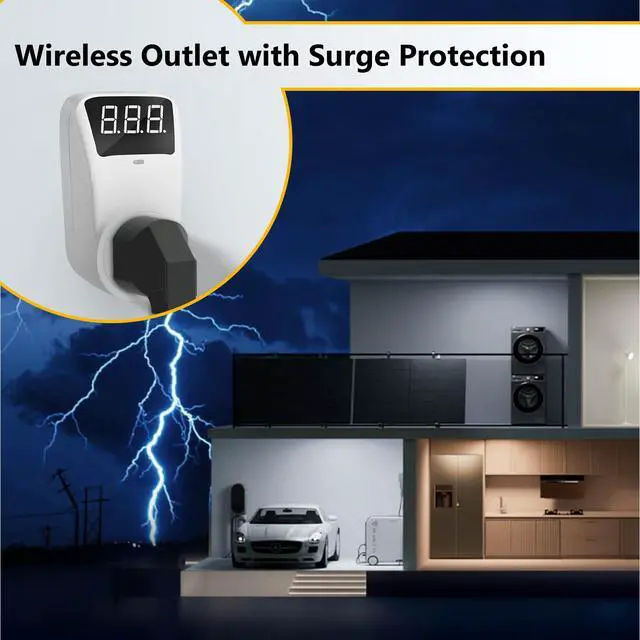 Alt view image 4 of 6 - Voltage Protector Electronic Surge Protector Outlet, 1800W Wall Surge Protector for Refrigerator, TV, PC, Home Appliance, Voltage Regulator with LED Display Screen, Adjustable, 15A, 120V, 1 Pack