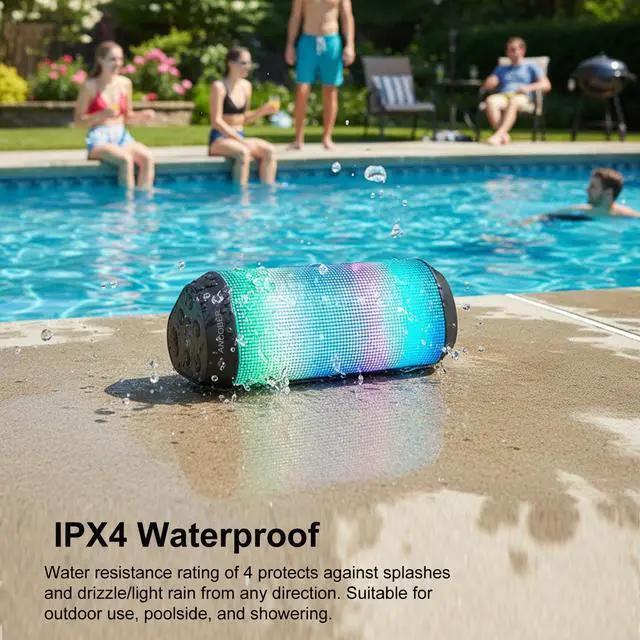 Alt view image 6 of 7 - Bluetooth Speaker, 20W HD Stereo Loud Sound, Portable Wireless, RGB Light, 36H Playtime, TWS Surround Pairing, IPX4 Waterproof, BT5.3, Built-in Mic, for Outdoor, Home, Party, Camping, Electronic Gifts