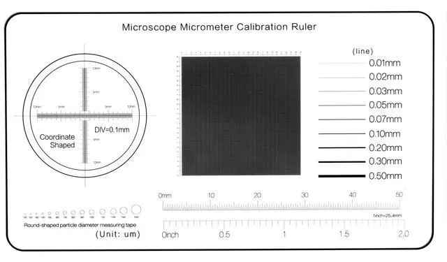 Main image of Multifunction Microscope Micrometer Calibration Ruler SlideMicroscope Reticle Micrometer/Microscope Calibration Grid/Microscope Camera Calibration Slide/Micrometer Ruler for Microscope