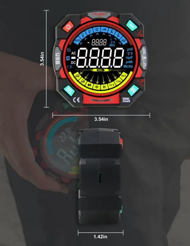 Alt view image 4 of 7 - Portable Digital Multimeter Tester 6000 Counts VA Display Auto-Ranging Multifunction Voltage Current Meter Measures AC/DC Volt/Current, Resistance, Capacitance, Temperature,Live Wire Detector