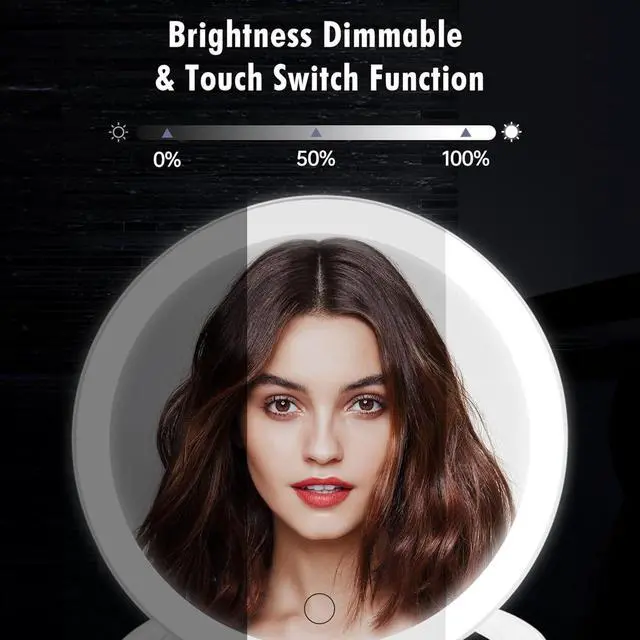 Alt view image 3 of 7 - Magnifying Mirror 30X 1X Double Sided Magnification Makeup Vanity Mirror 2000mAh Rechargeable Lighted Mirror with 3 Color Setting Adjustable Rotation LED Vanity Desk Mirror