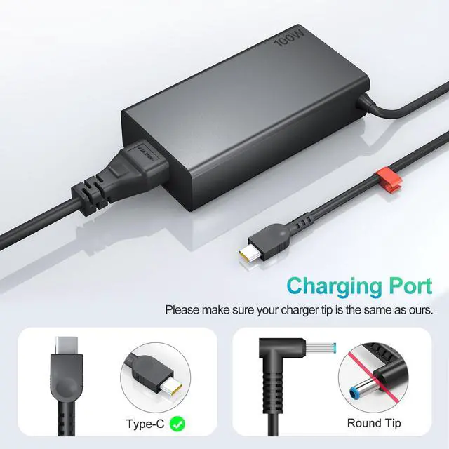 Alt view image 3 of 7 - 100W USB C Charger Compatible with Lenovo Yoga 9 9i 7 7i,ThinkBook 15 16,Yoga Slim 7 Pro,Ideapad, Laptop, Tablet, Notebook and All USB Type C Devices,Fast Adapter Power Cord Supply