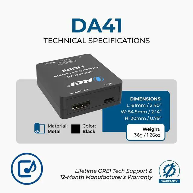 Alt view image 5 of 7 - eARC/ARC to Digital Audio Converter Extractor PCM 2.0 Dolby 5.1 DTS 5.1