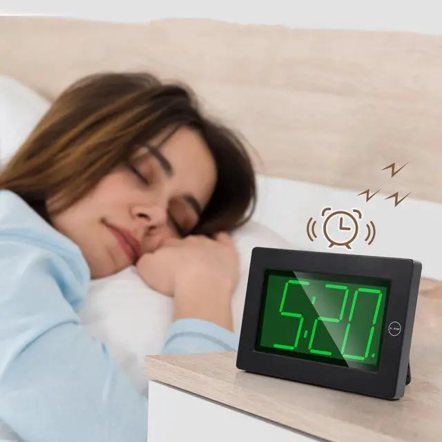 Alt view image 5 of 6 - Alarm Clock, Wall Clock, Digital Clock, 3" LED Digit Display, Adjustable Brightness, Auto Night Mode, Auto Alarm Volume Increasing, Wall-Mount & Table-top