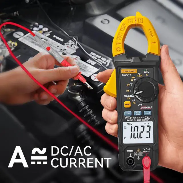 Alt view image 7 of 7 - Digital Clamp Meter Multimeter 2000 Counts Voltage Tester with Auto-Range, AC/DC Voltage, AC Current, Resistance, Continuity Diode, Live Wire Test, NCV, True RMS clamp Meter AC Current Meter LD201+