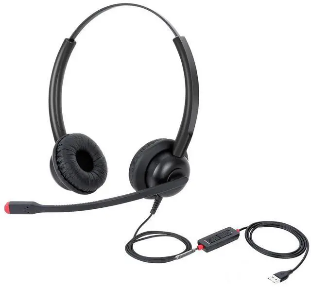 Main image of with Mic for PC Computer Laptop Headphones with Noise Cancelling Microphone in-line Control for Home Office Online Class Teams Zoom